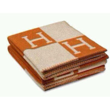 (Orange) Letter H Blanket Artificial Wool Cashmere Throw Cover Sofa Plaid Blankets