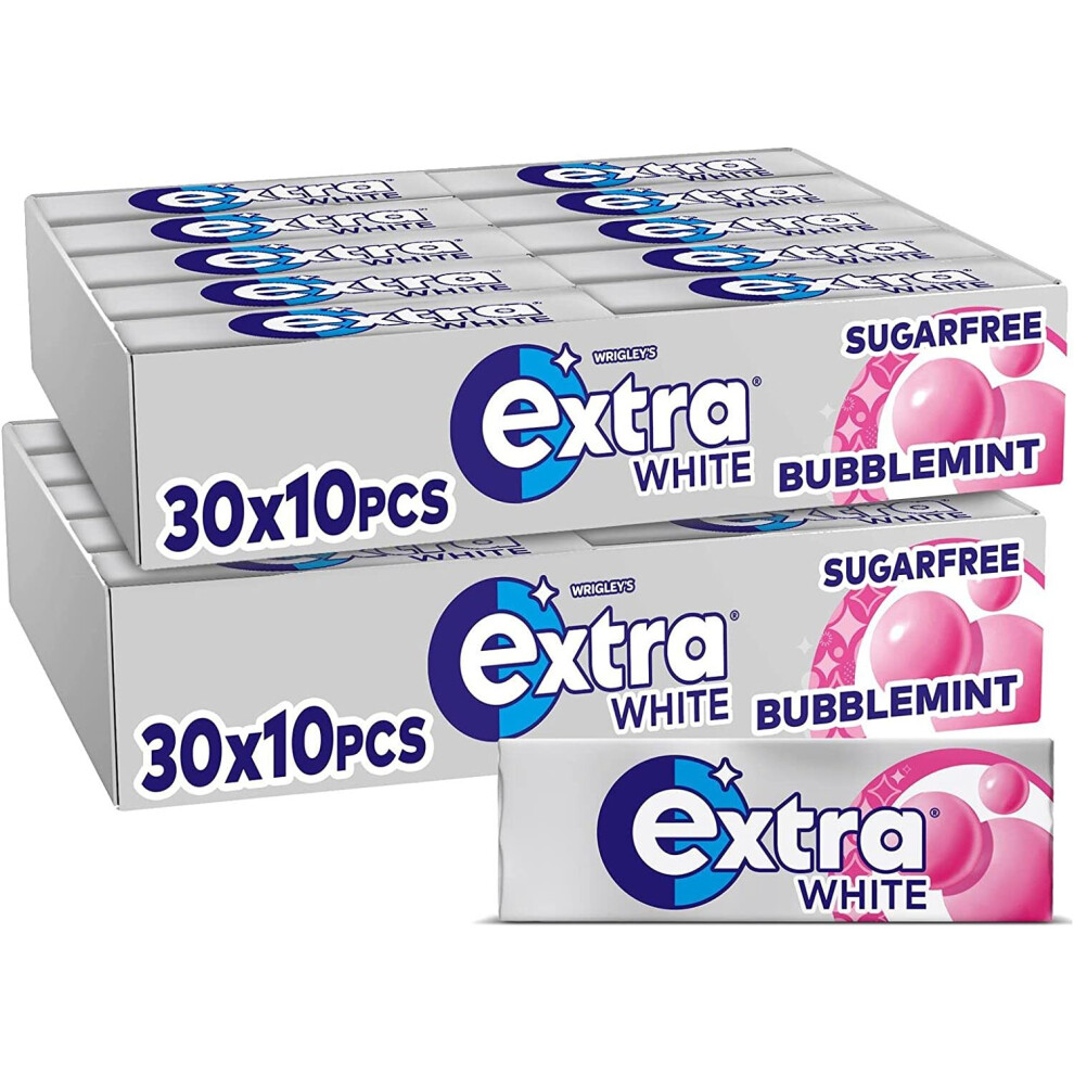 Wrigley's Extra Chewing Gum Bubblemint Flavour, 60 Packs of 10 Pcs