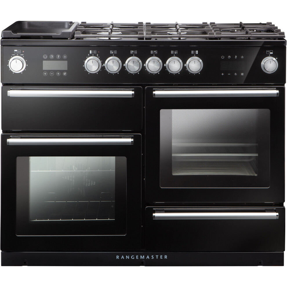 Rangemaster Nexus Steam 110cm Dual Fuel Range Cooker - Black - A Rated