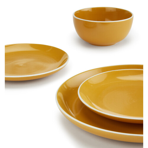 12pc Saffron Yellow Dinner Set 1