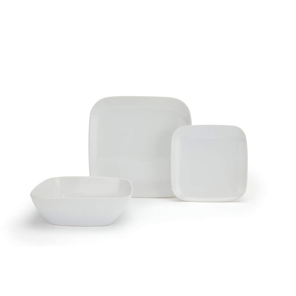 12pc Darby Square Dinner Set -White