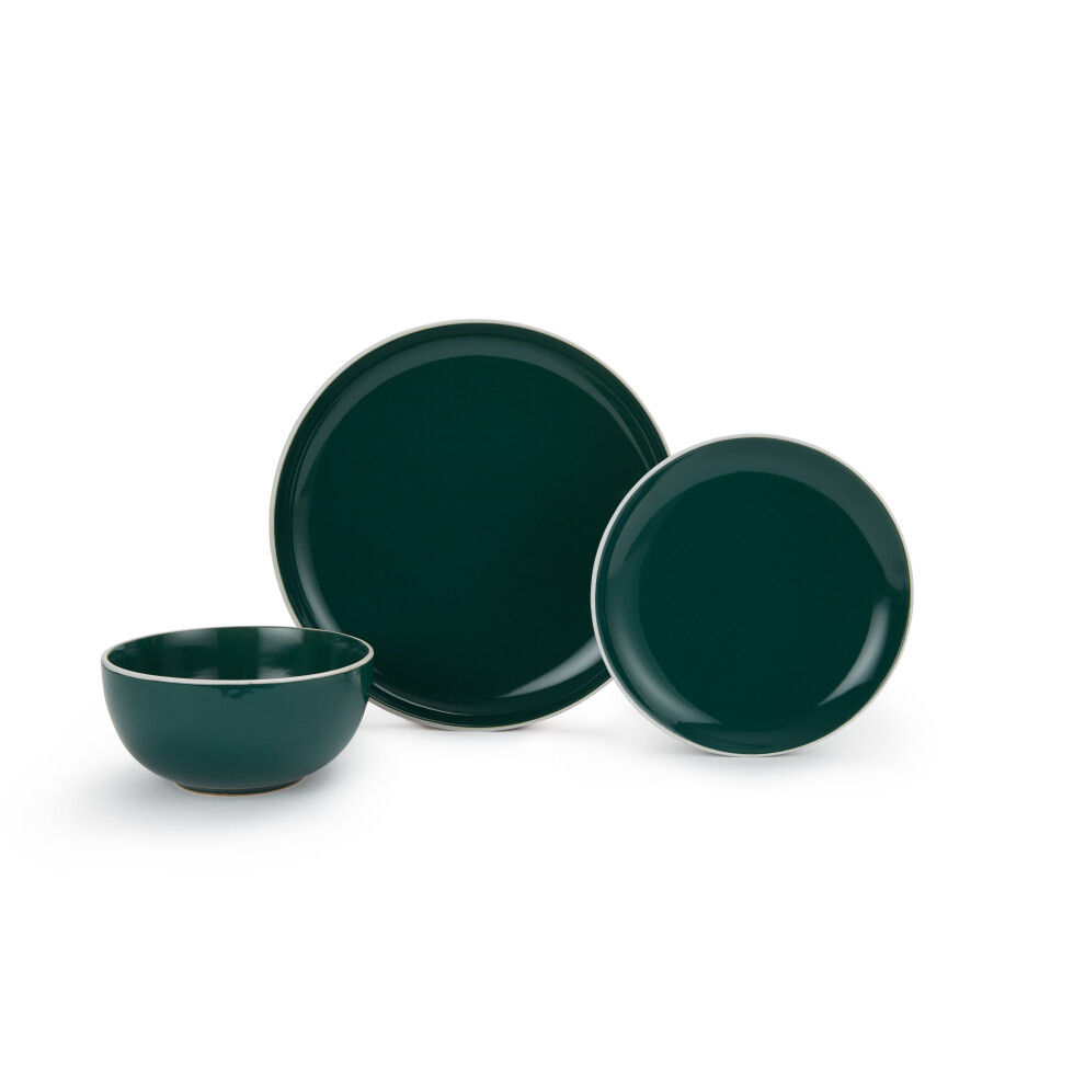 12pc Emerald Green Dinner Set