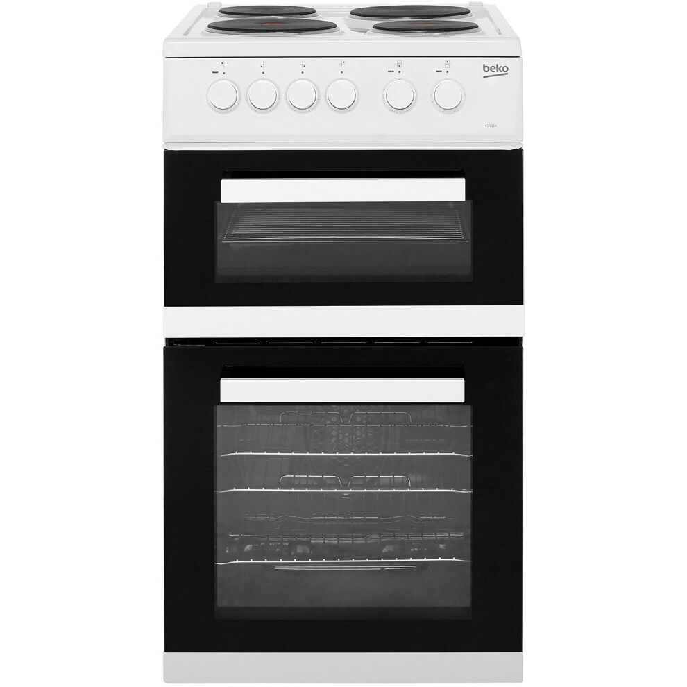 Beko 50cm Electric Cooker with Solid Plate Hob - White - A Rated
