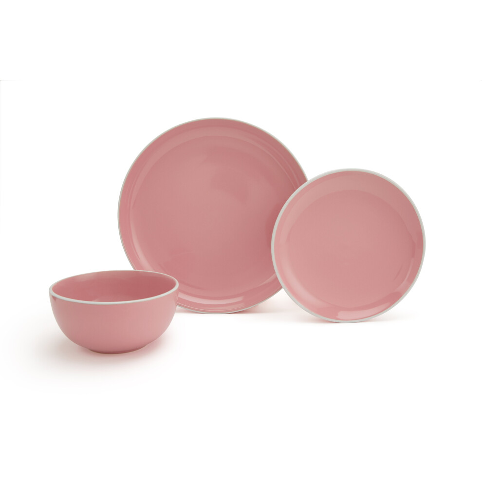 12pc Bubble Gum Pink Dinner Set