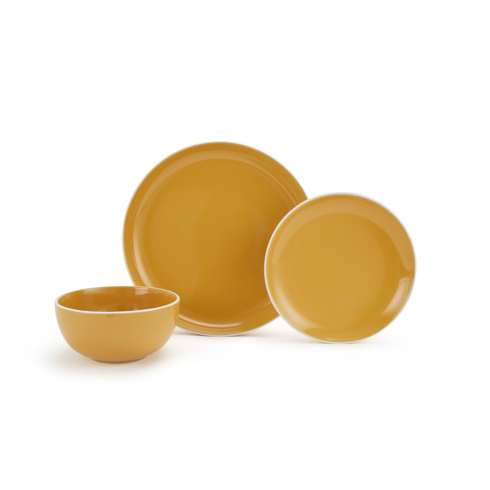 12pc Saffron Yellow Dinner Set