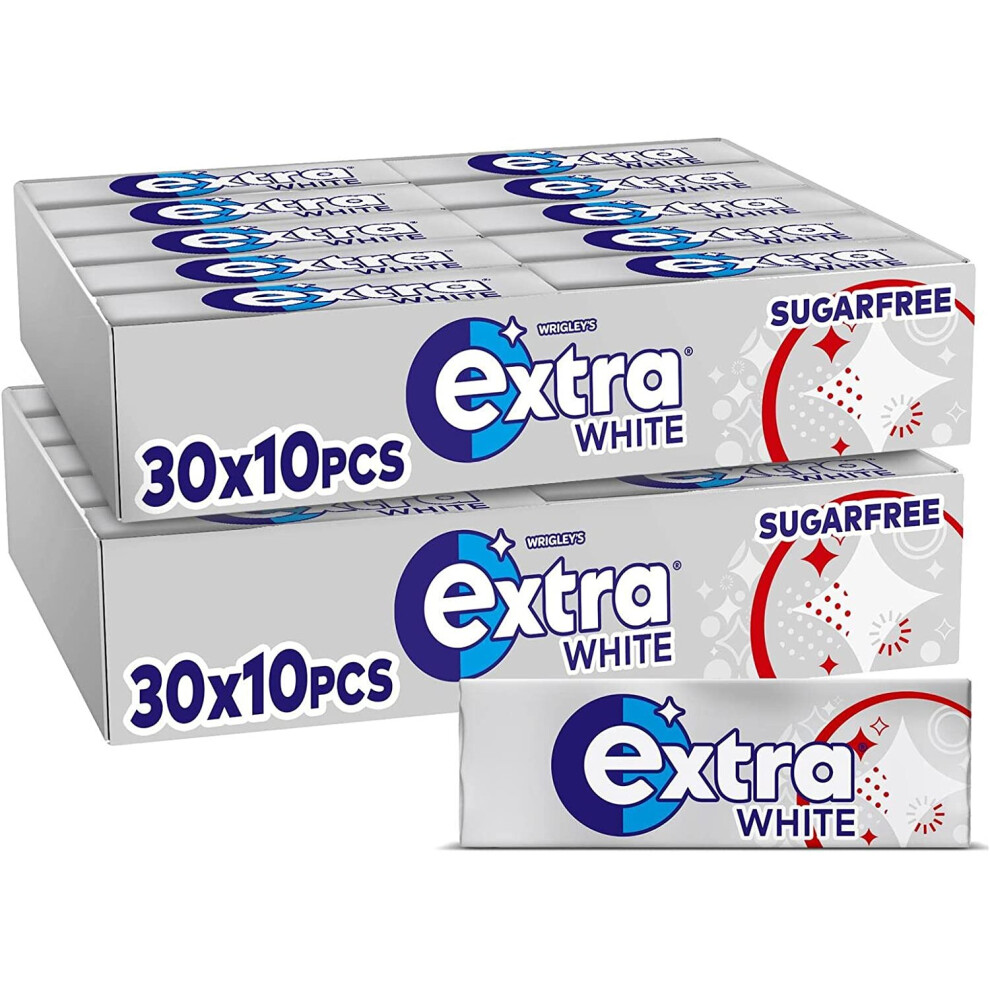 Wrigley's Extra Chewing Gum While Sugar Free, 60 Packs of 10 Pieces