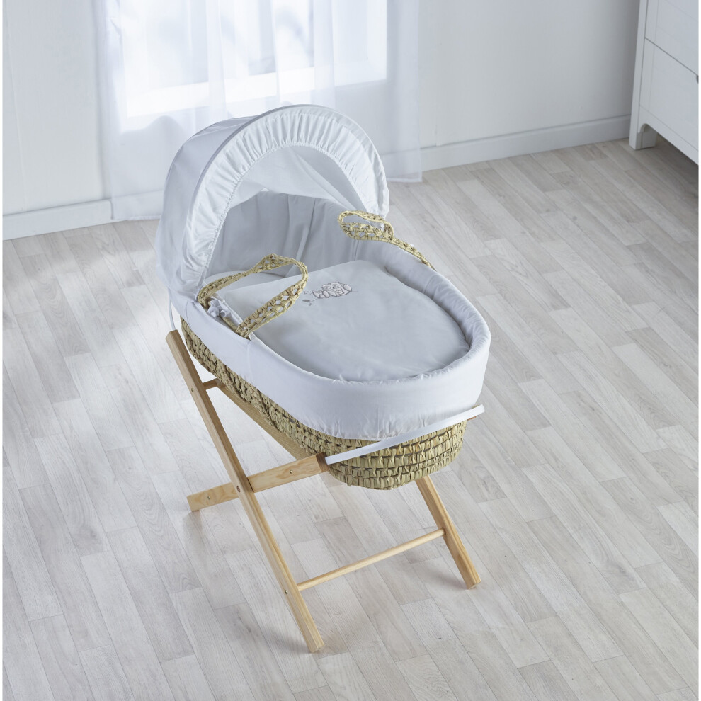 Sleepy Little Owl Palm Moses Basket with mattress and dressing set