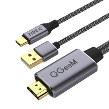 QGEEM QG UA12 USB C to HDMI Adapter Cable 4K@30HZ with USB Power Cord For iMac 2017 Macbook HDTV Projector