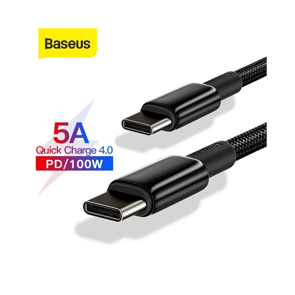 Baseus Cw Yms 100W Usb C To Usb C Pd Cable Pd3.0 Power Delivery Qc4.0 Fast Charging Data Transmission Cord Line For Samsung Galaxy Note 20 For Ipad P 6900748010924
