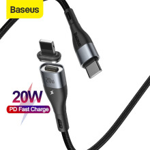 Baseus 20W Zinc Magnetic USB C to Lightning PD Cable Power Delivery Fast Charging Data Sync Cord Line Nylon Braided For iPhone 12 12 Mini 12 Pro Max