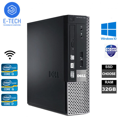 Refurbished (Intel Core i7 4th Gen, 1TB SSD) Dell Computer Desktop SFF - Intel i7 16GB RAM 1TB SSD W 11