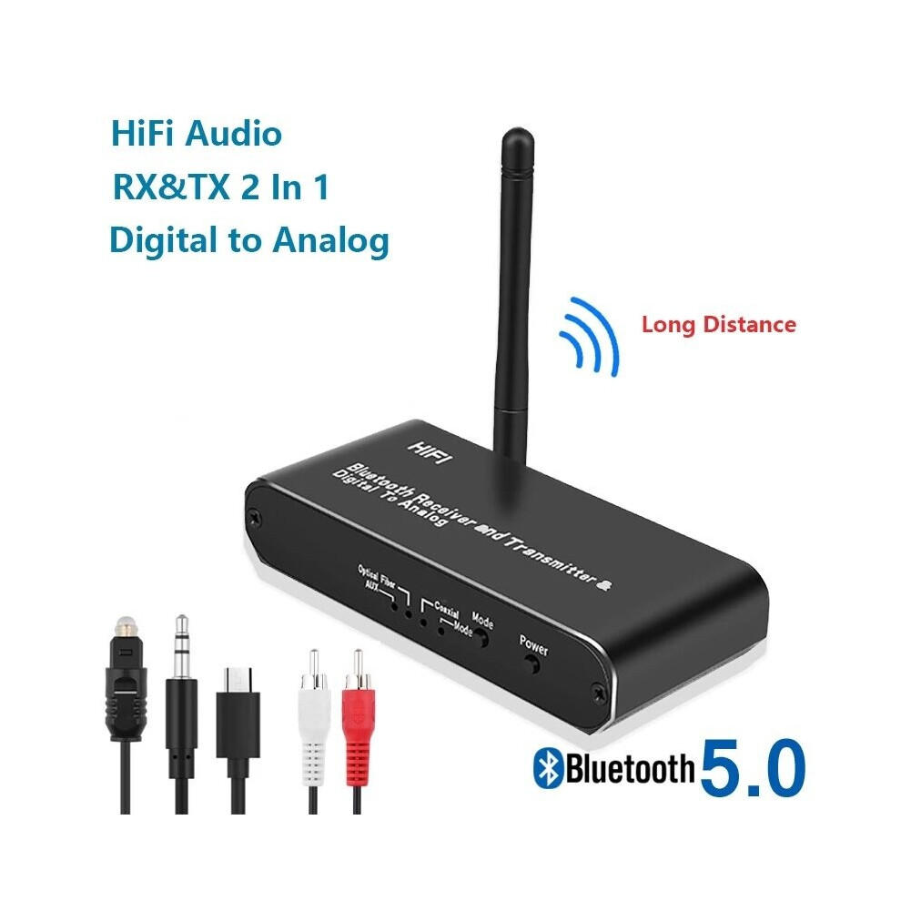 Bakeey 2 In 1 Bluetooth 5.0 Adapter 3.5Mm Aux Wireless Bluetooth Receiver Rca Fiber Coaxial Bluetooth Transmitter Digital To Analog Adapter 5742607256255