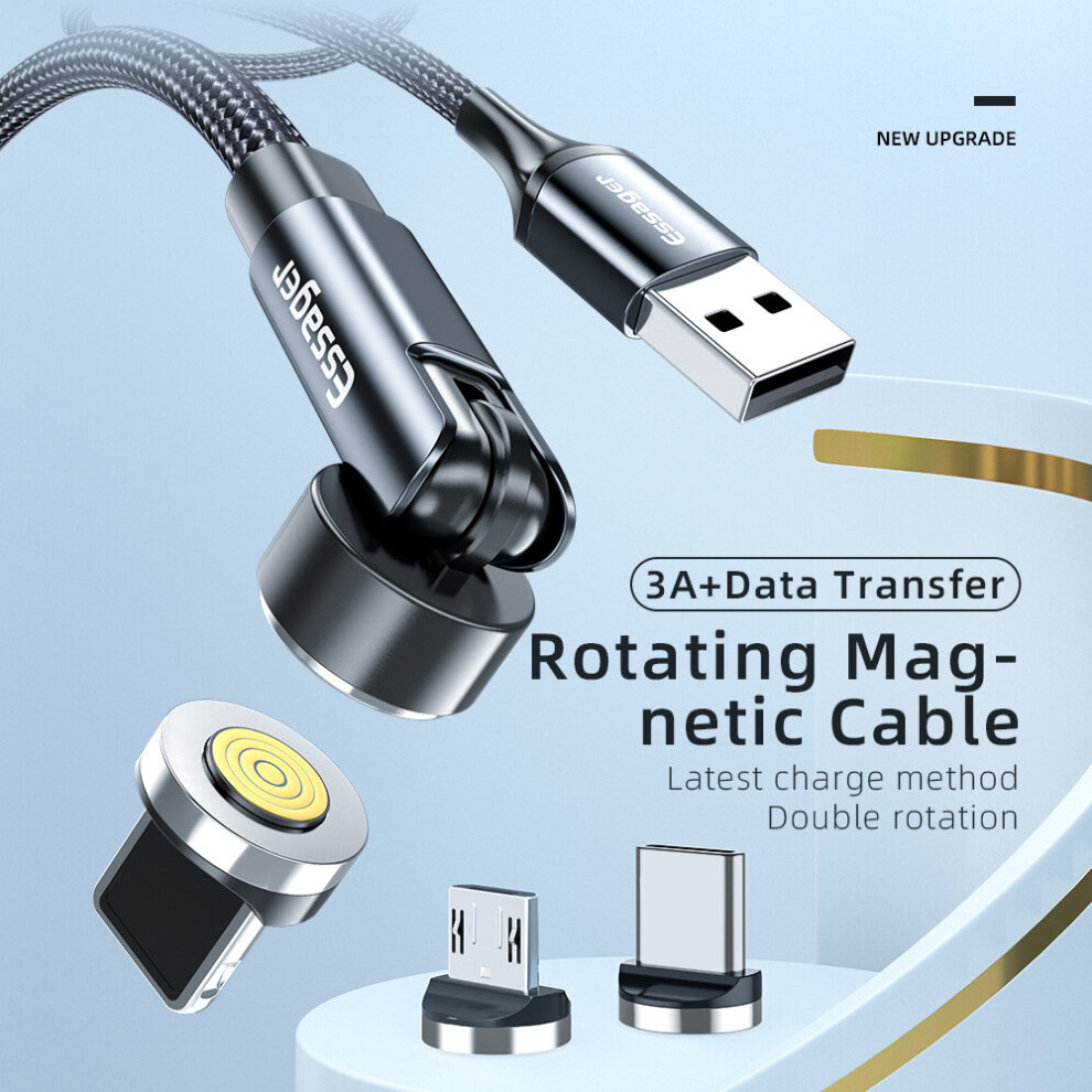 Essager 540 Rotate Magnetic Data Cable 3A Usb Type C Fast Charging Line For Oneplus 8Pro 8T Huawei P30 P40 Mate 40 Pro 6900081276544