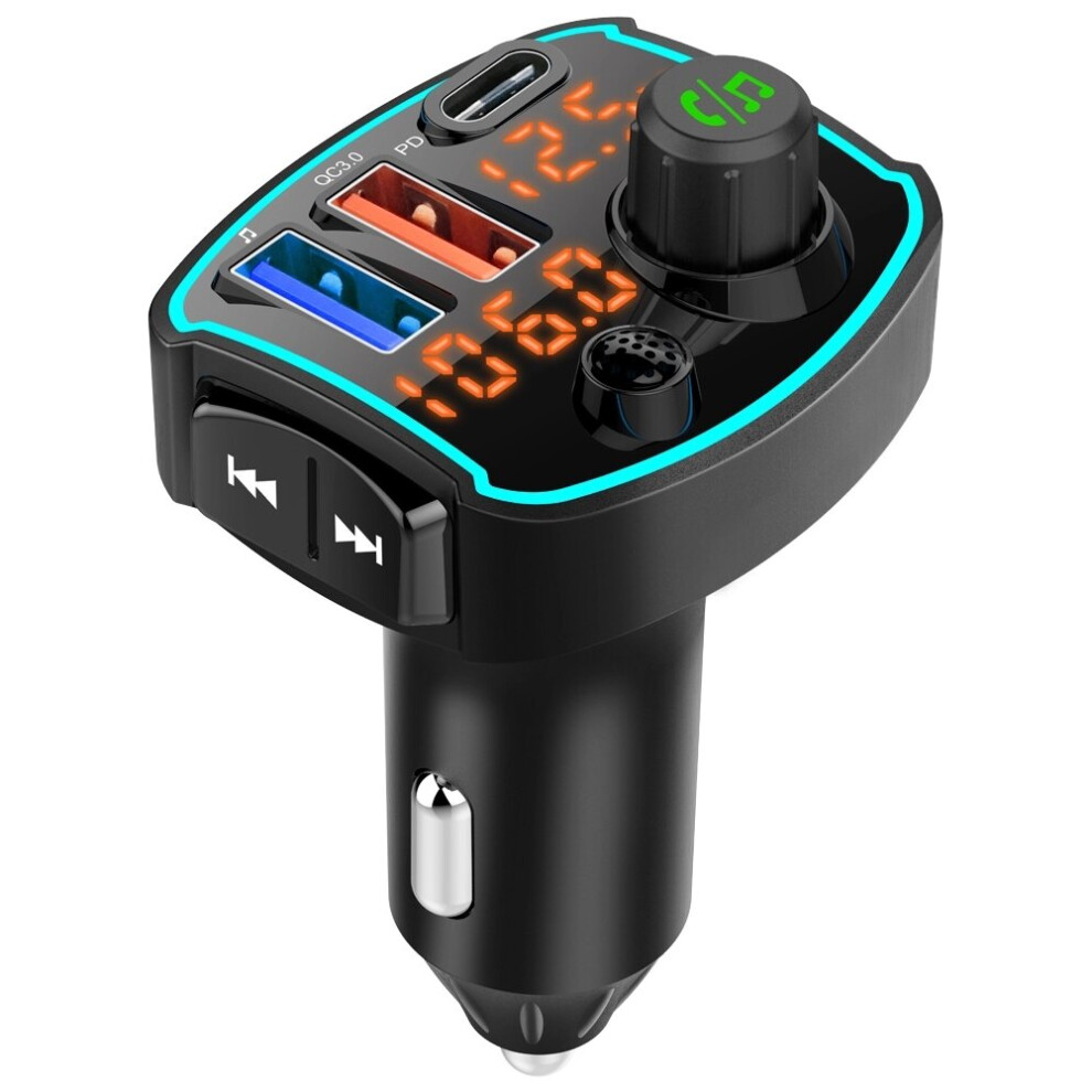 Bakeey Bc69 Qc3.0 Pd3.0 Screen Display Bluetooth 5.0 Handsfree Car Charger Mp3 Player For Iphone 12 Pro Max For Samsung Galaxy Note S20 Ultra Huawei Orange 6906143074257