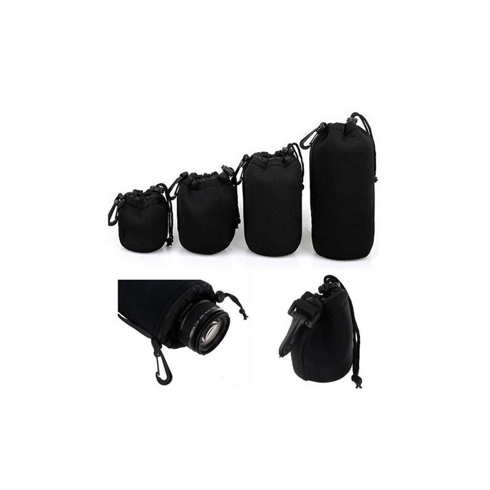 4Pcs Soft Neoprene S M L XL Lens Pouch Bag For Canon Nikon Sony Pentax DSLR Camera