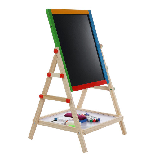 Double Sided Drawing Board Small Writing Blackboard Bracket Drawing Tablet Colored Childrens Drawing Board Easel 2
