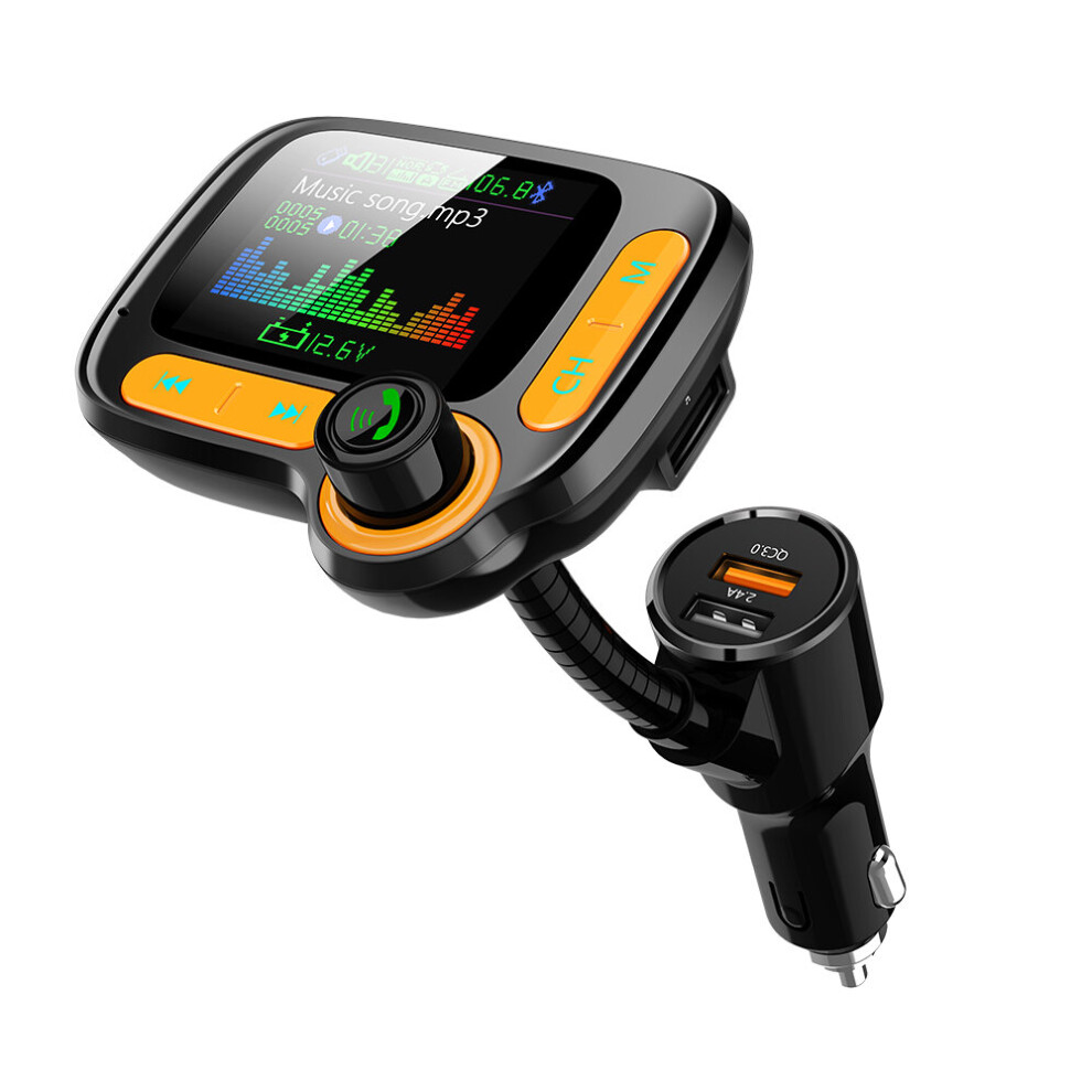 Bakeey Hd Digital Display Qc3.0 Dual Output Bluetooth 5.0 Aux Tf Card U Disk Fast Charging Usb Car Charger For Iphone11 Pro Max For Samsung S20 K30 6906140864912