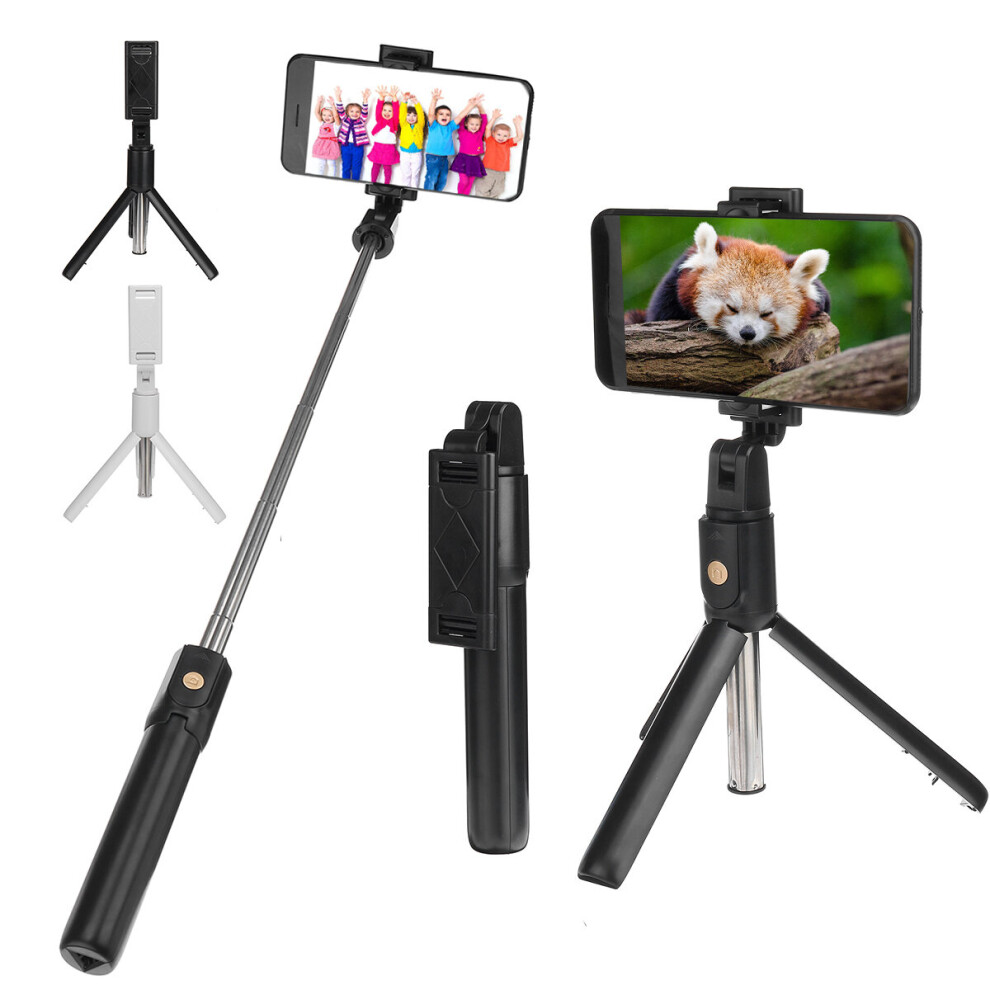 K07 Mini Bluetooth Remote Control Selfie Stick Extendable Tripod Phone Holder Black/White 6958071511960