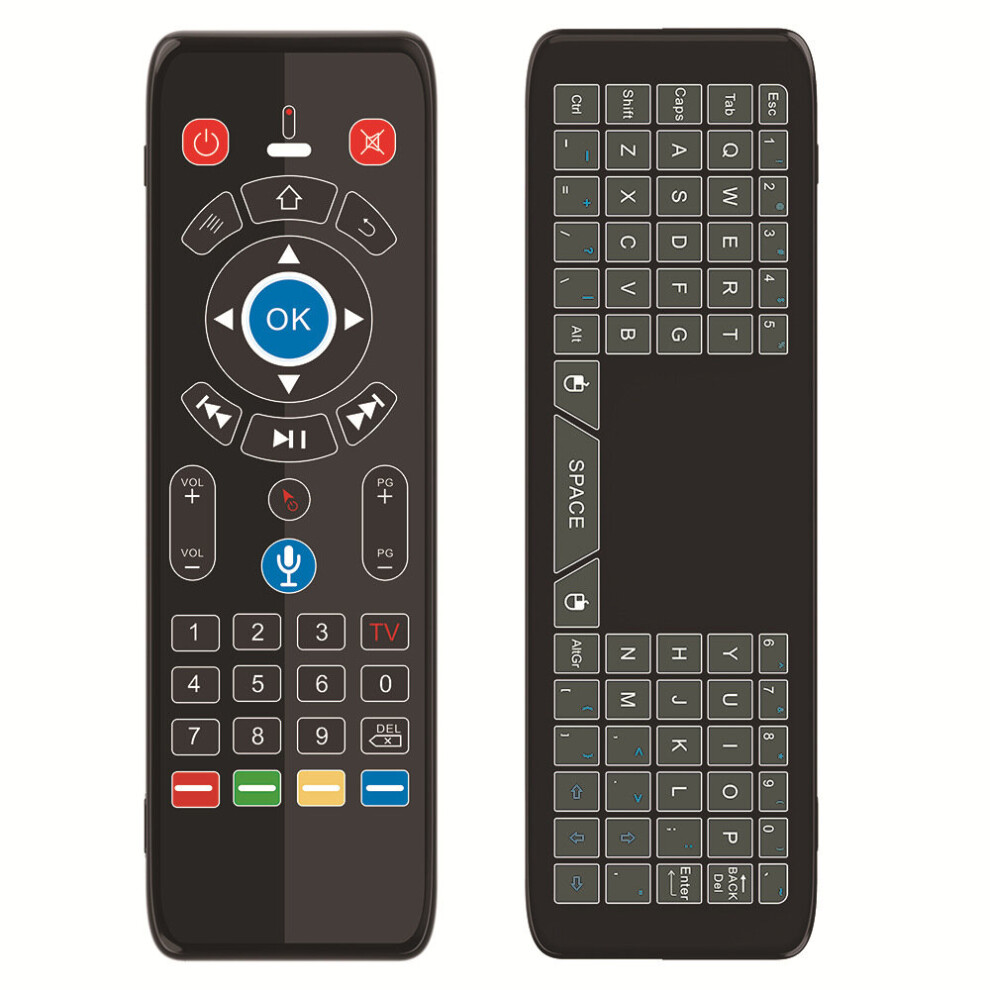 T16+M 2.4G Wireless Backlit Gyroscope Voice Remote Control IR Learning Mini Keyboard Touchpad Air Mouse Airmouse for Google Assistant TV Box Mini PC