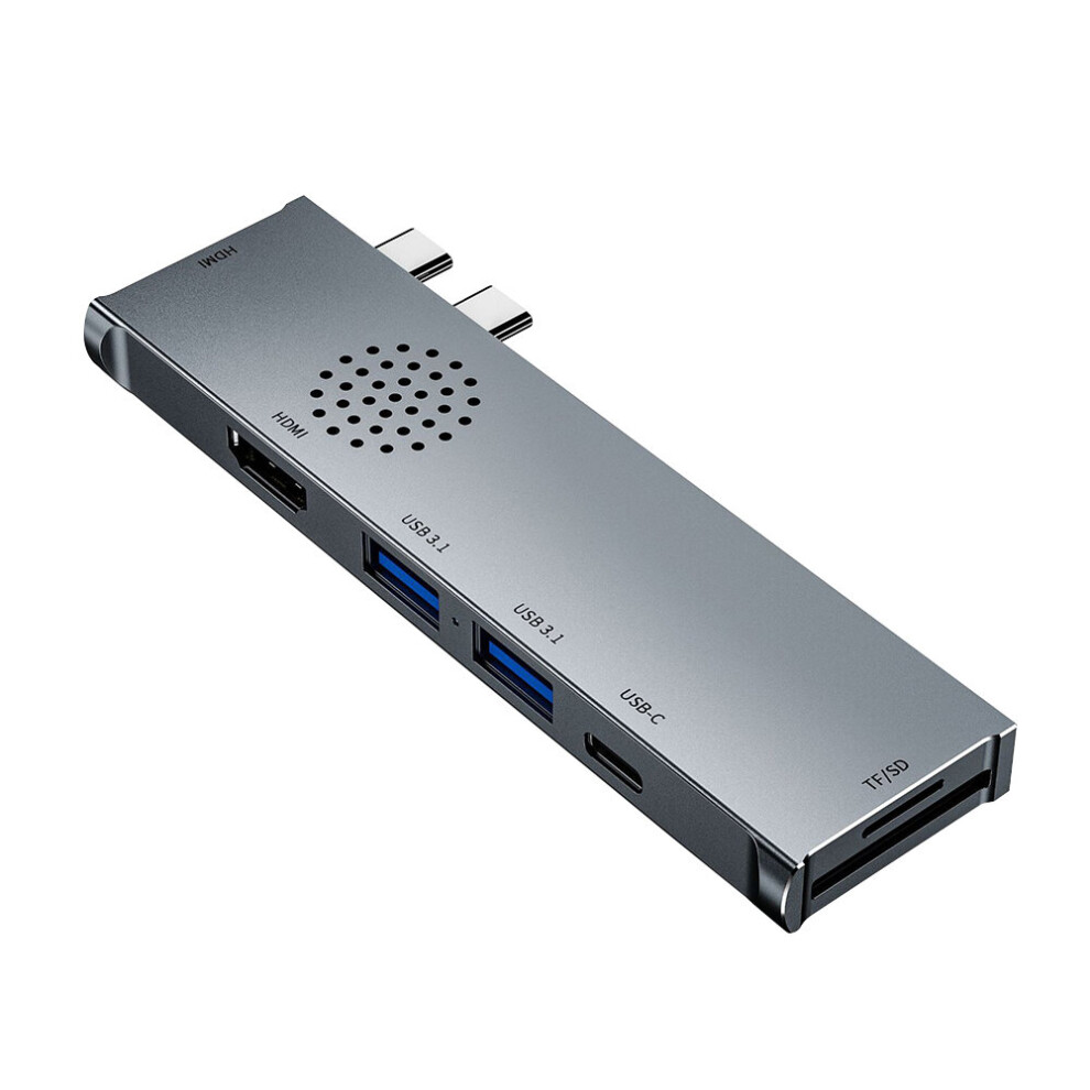 Bakeey 7 In 1 Dual Usb C Hub Docking Station Adapter With Dual 4K Hdmi Hd Display 60W Type C Pd3.0 Power Delivery 2 * Usb 3.1 10Gb S Data Transfer Po 6901249874169