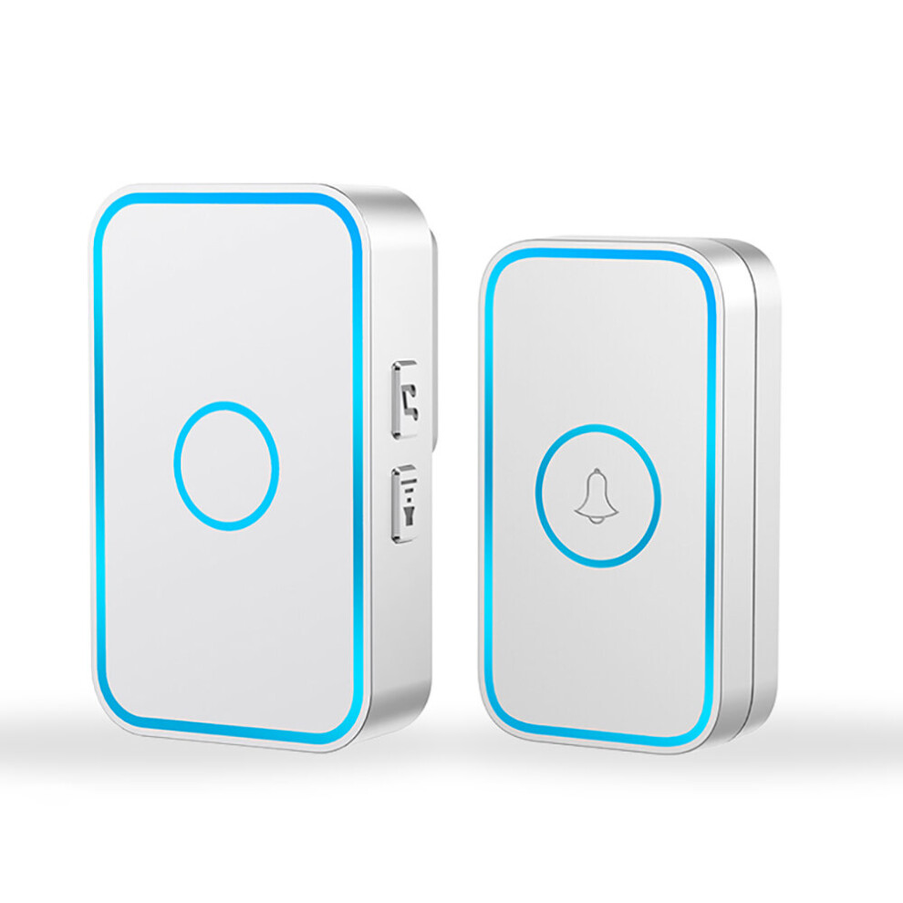 CACAZI A78 Smart Wireless Doorbell 60 Chimes Waterproof Cordless Home Flash Door Ring Bell US Plug 1 Button 1 Receiver