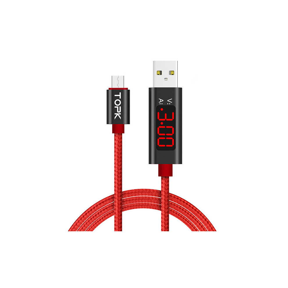 Topk D Line1 2.4A Qc3.0 Voltage Current Display Micro Usb Fast Charging Data Cable 1M For Phone Tablet 6900039439410