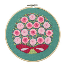 DIY Ribbon Flowers Embroidery Set with Frame for Beginner Needlework Kits Cross Stitch Series Arts Crafts Sewing Decorations