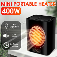 Bakeey 400W PTC Ceramic Mini Space Heater, Portable Desk/Freestanding Fan Heater for Office or Bedroom, Auto Overheat Protection