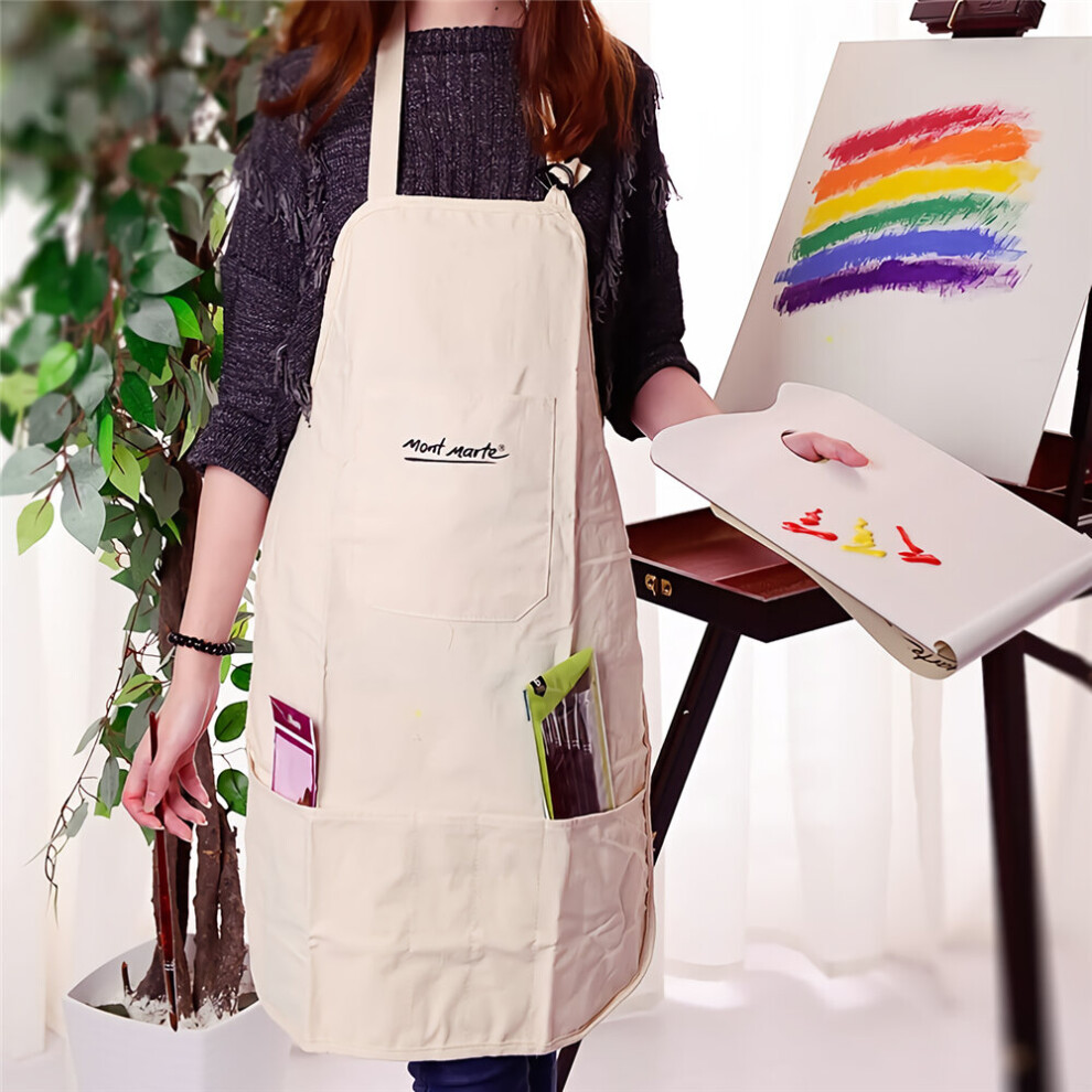 Cotton Linen Material Painting Apron Oil Painting Apron Adult Painting Waterproof And Antifouling Overalls Drawing Supplies 6906142267346
