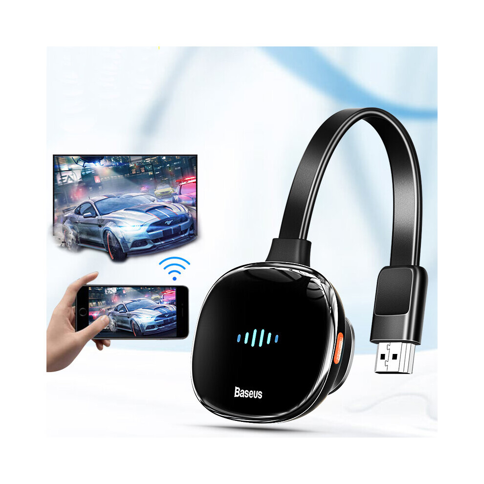 Baseus Wireless Display Dongle Wireless Hdmi Adapter 4K Ultra Hd 2.5G 5G Wifi Streaming Video Receiver For Iphone For Ipad Ios Android Pc Macos To Tv 6901250560594