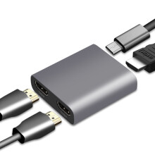 Bakeey 4 In 1 Video Splitter HDMI One Input Two Output 4K 30HZ HD Splitter Adapter with Micro USB * 1 HDMI Input * 1 HDMI Output * 2 For Laptop Macbo