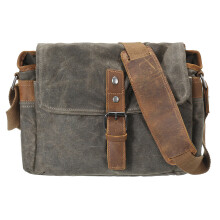 Retro Canvas Leather Trim DSLR SLR Shockproof Camera Messenger Vintage Bag Waterproof Shoulder Bags