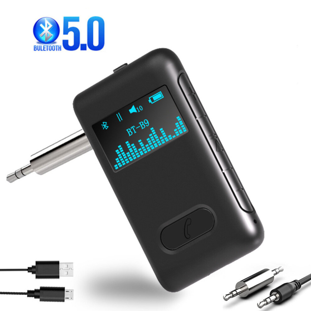 Bakeey 2 In1 Oled Digital Display Bluetooth V5.0 Audio Transmitter Receiver 3.5Mm Aux Wireless Audio Adapter Built In Microphone Hands Free Call For 6906143192982