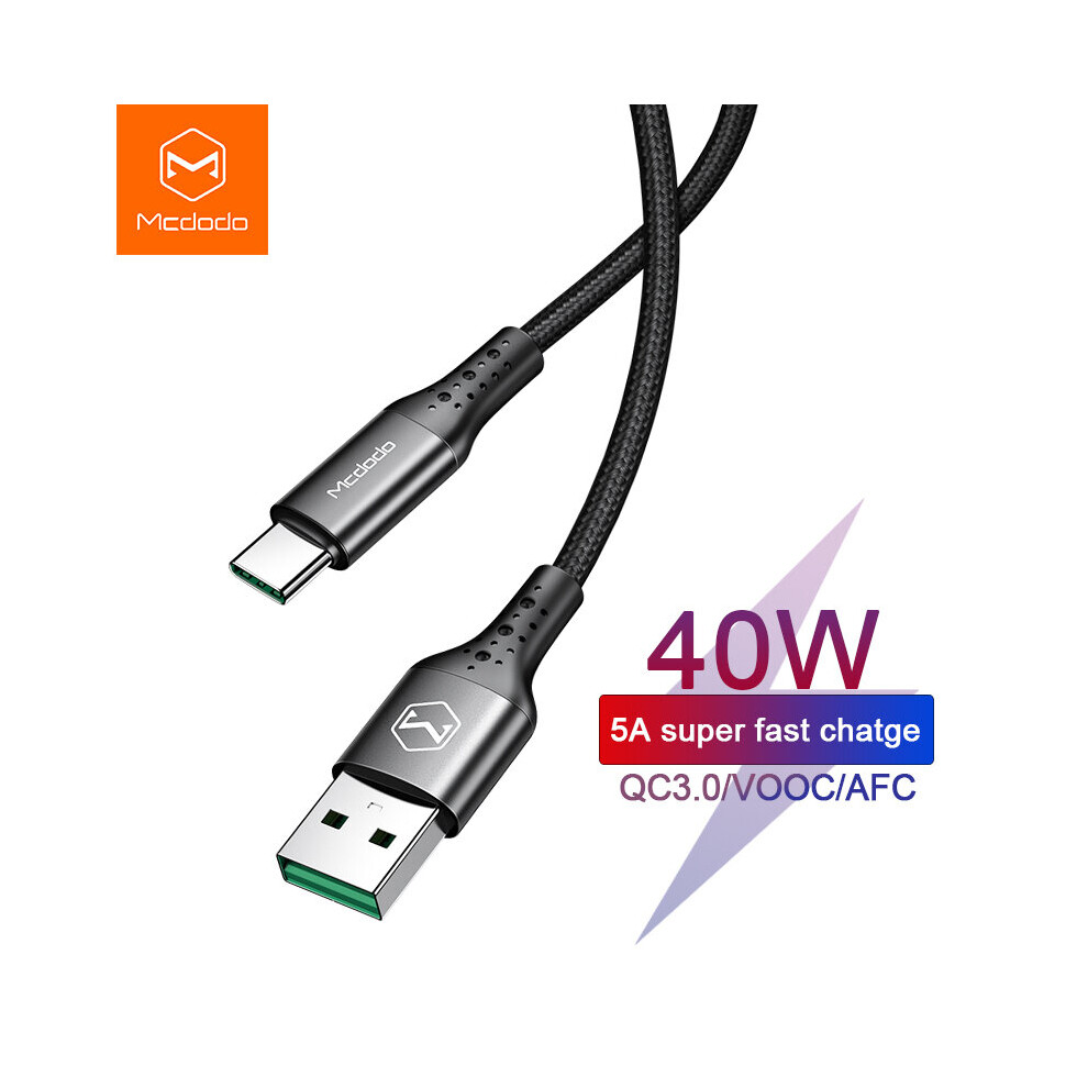Mcdodo 40W 5A Vooc Warp Super Fast Charge Usb Type C Cable Support Qc3.0 Afc Scp Protocols Data Sync Cord For Oneplus 8 Huawei P40 For Samsung Galaxy 6900068271685
