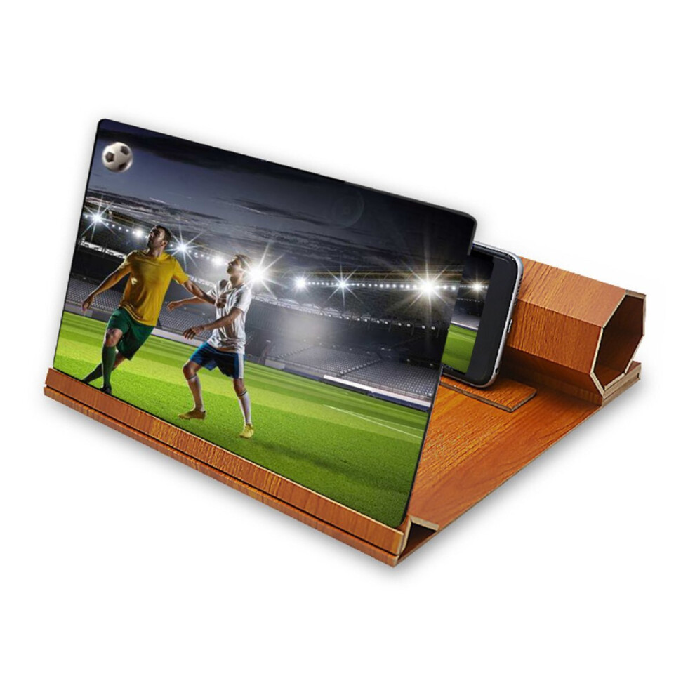 Universal 12 Inches Wooden Foldable Screen Magnifier Image Enlarge Desktop Holder For Mobile Phone 766871384044