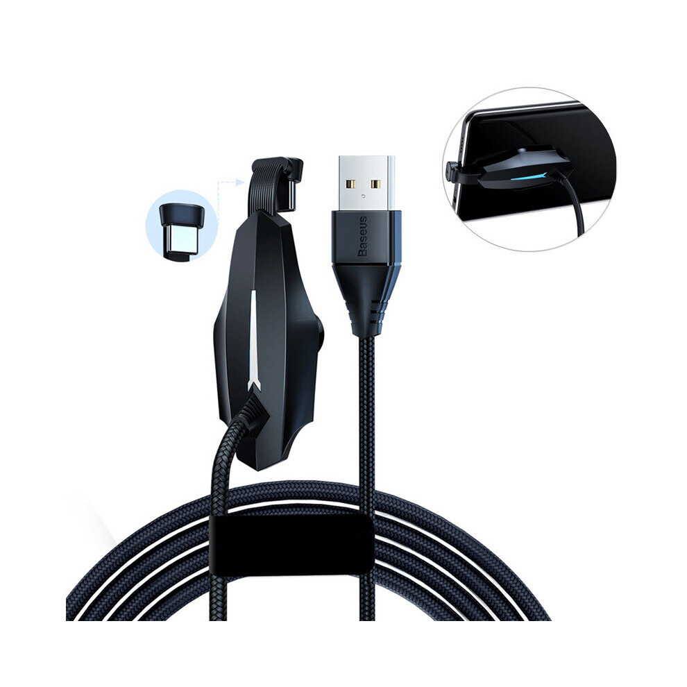 Baseus 3A Type C Fast Charging Sucker Data Cable For Huawei P30 Mate20 Pro Oneplus 7 Mi9 S10 S10+ Black 3480563726420