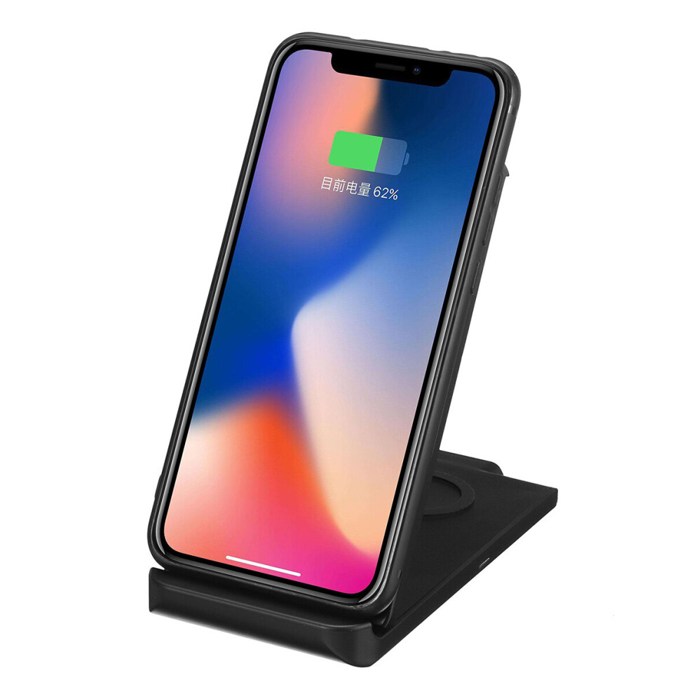 Bakeey 20W Double Coil Qi Wireless Fast Charger Vertical Quick Charging Bracket High Power Docking Stand For Iphone 12 Pro Max For Samsung Galaxy Not 6900626489903