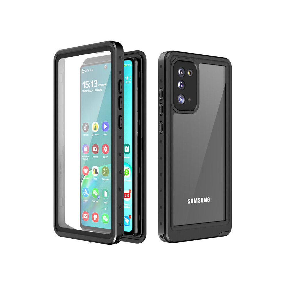 Bakeey For Samsung Galaxy Note 20 Case Transparent Touch Screen Pc + Tpu Shockproof Dustproof Ip68 Waterproof With Lens Protect Full Cover Protective 8907198233086