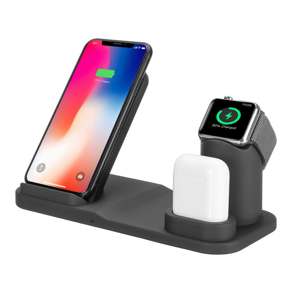 Bakeey 3 In 1 10W Qi Wireless Charger Fast Charging Stand For Iphone Samsung Huawei Black 886015955968