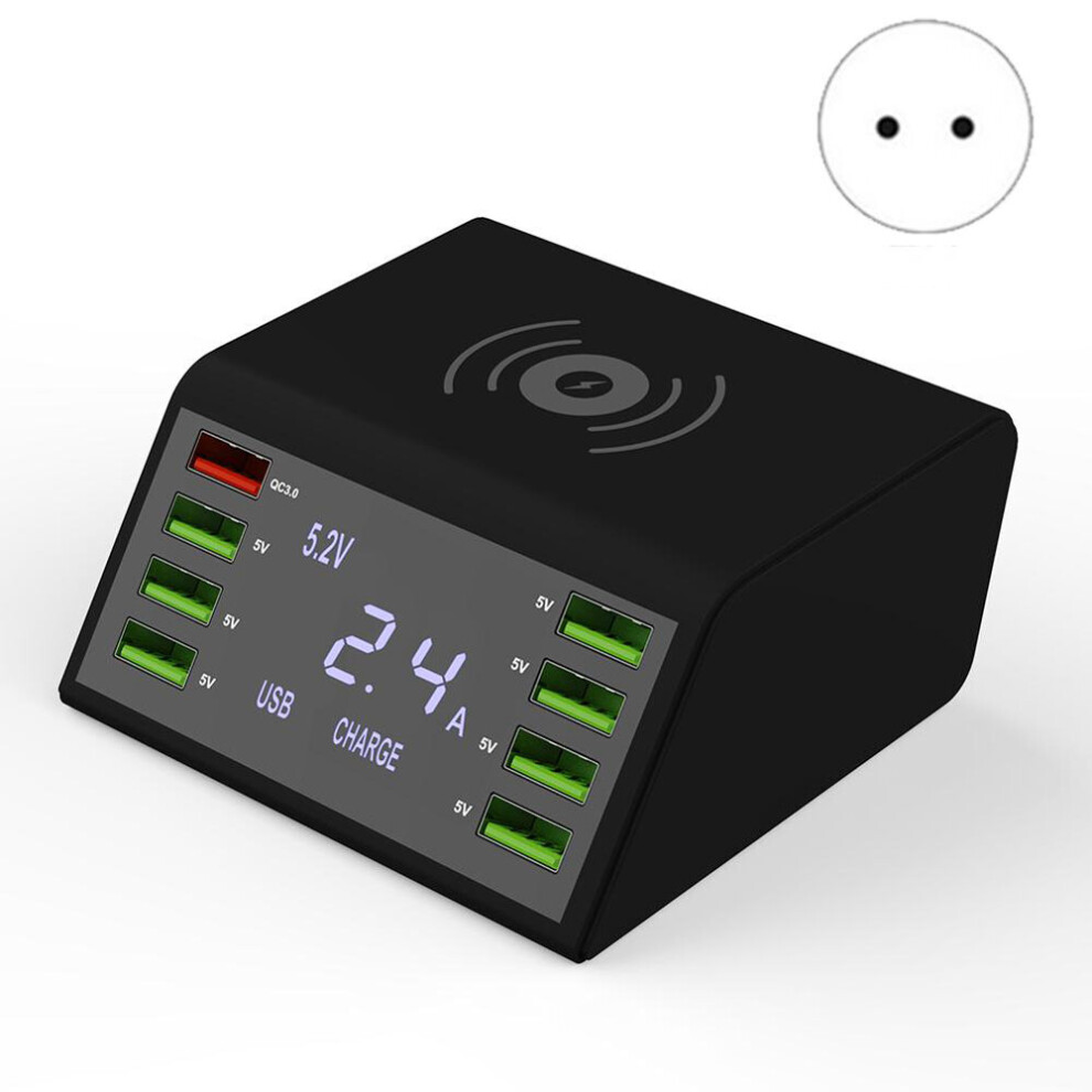 Bakeey 60W 8 Port Usb Digital Display Intelligent Fast Charging Eu Us Uk Plug Wireless Charger Adapter For Huawei P30 Mate 20Pro Mi8 Mi9 S10 S10+ 6900074018939