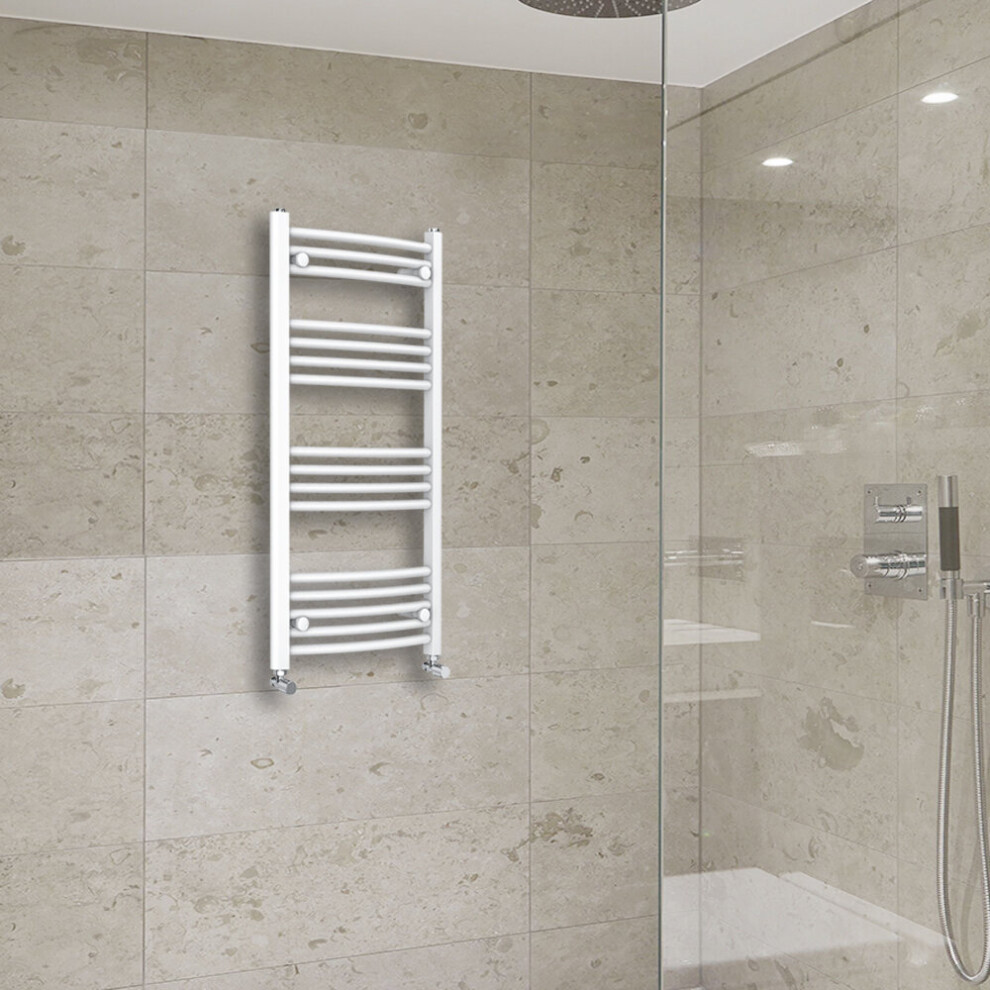 Warmehaus (1000X500mm) Curved Heated Towel Rail Central Heating For Bathroom Kitchen Radiator Ladder White