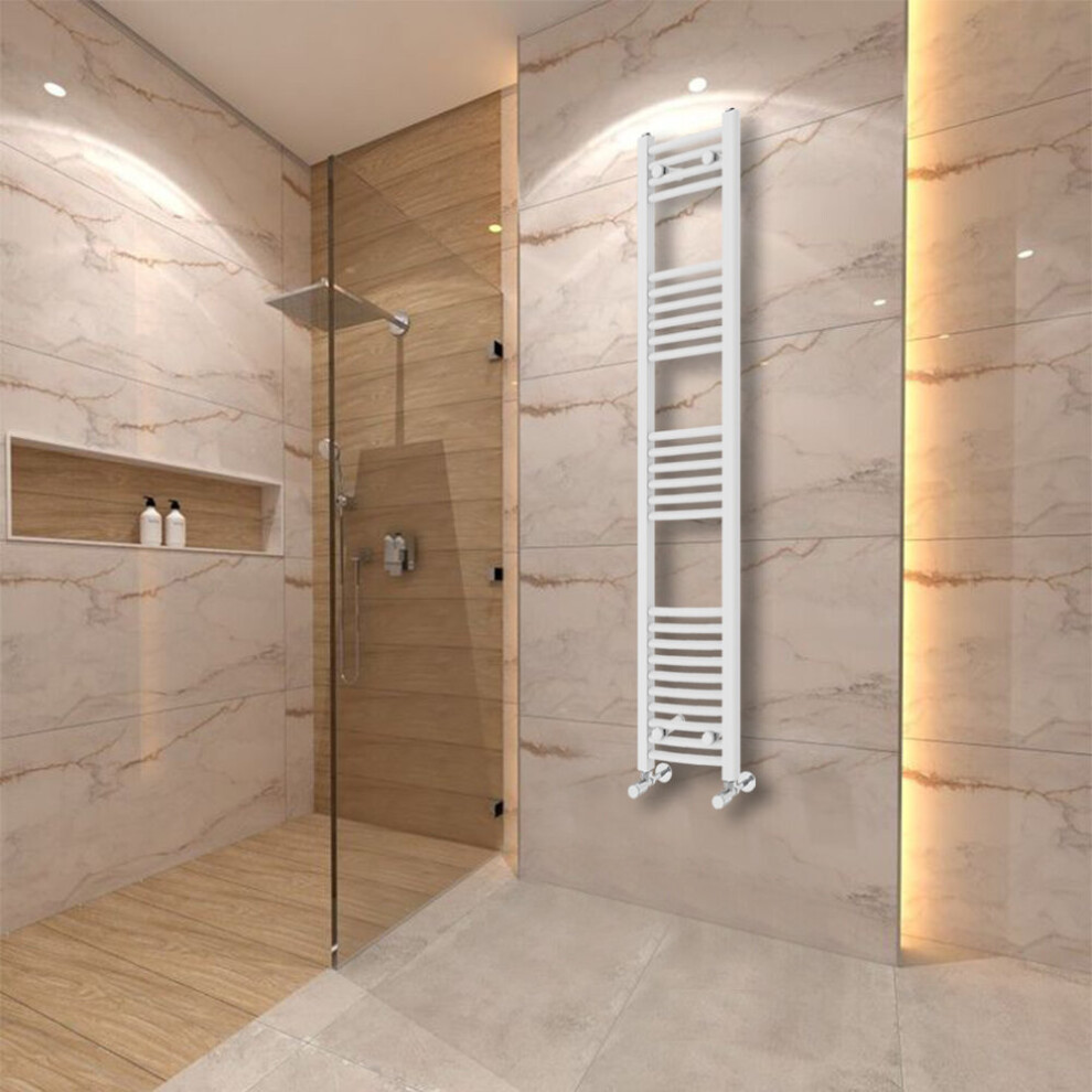 Warmehaus (1600X300mm) Curved Heated Towel Rail Central Heating For Bathroom Kitchen Radiator Ladder White