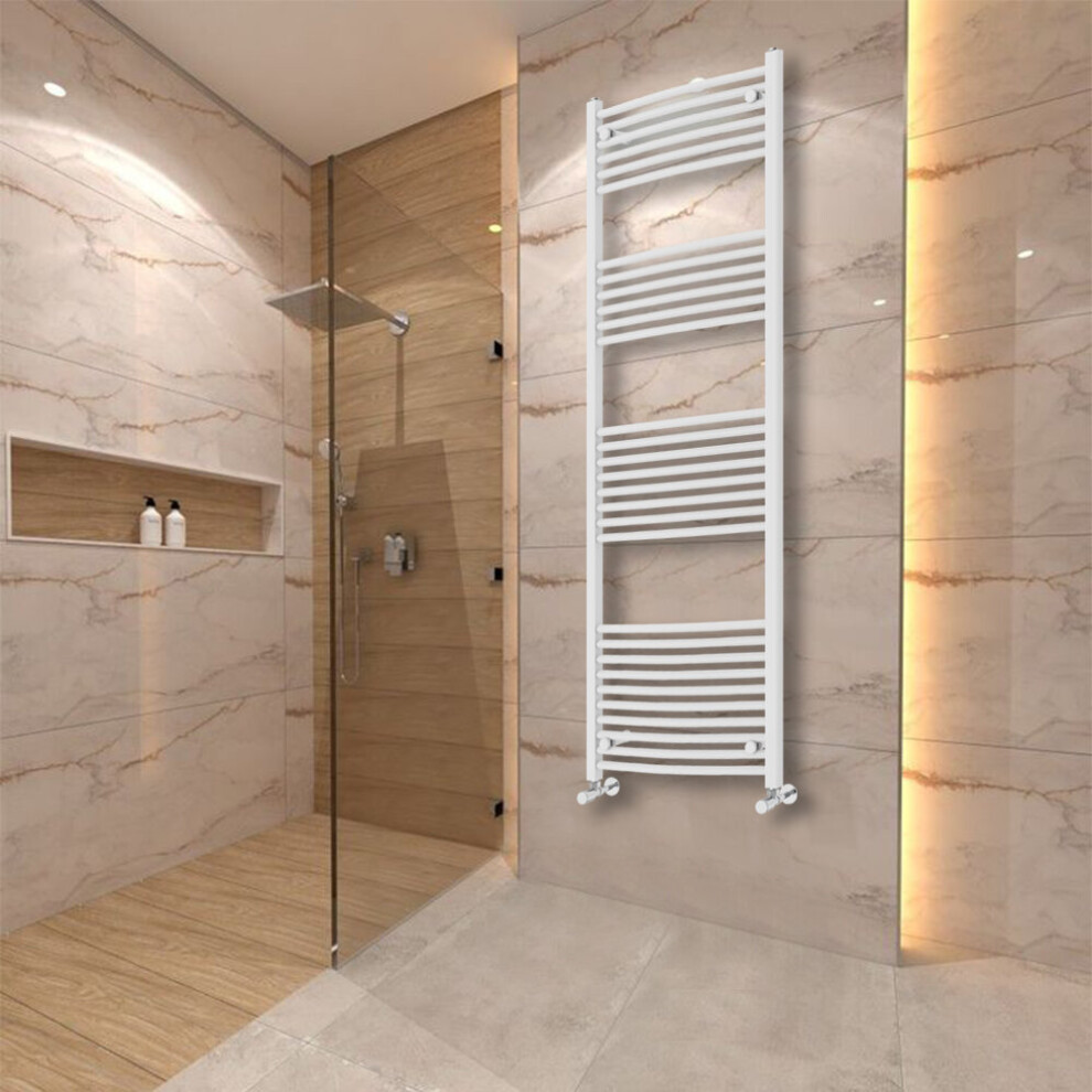 (1800X600mm) Warmehaus Curved Heated Towel Rail Central Heating For Bathroom Kitchen Radiator Ladder White 5063021968402