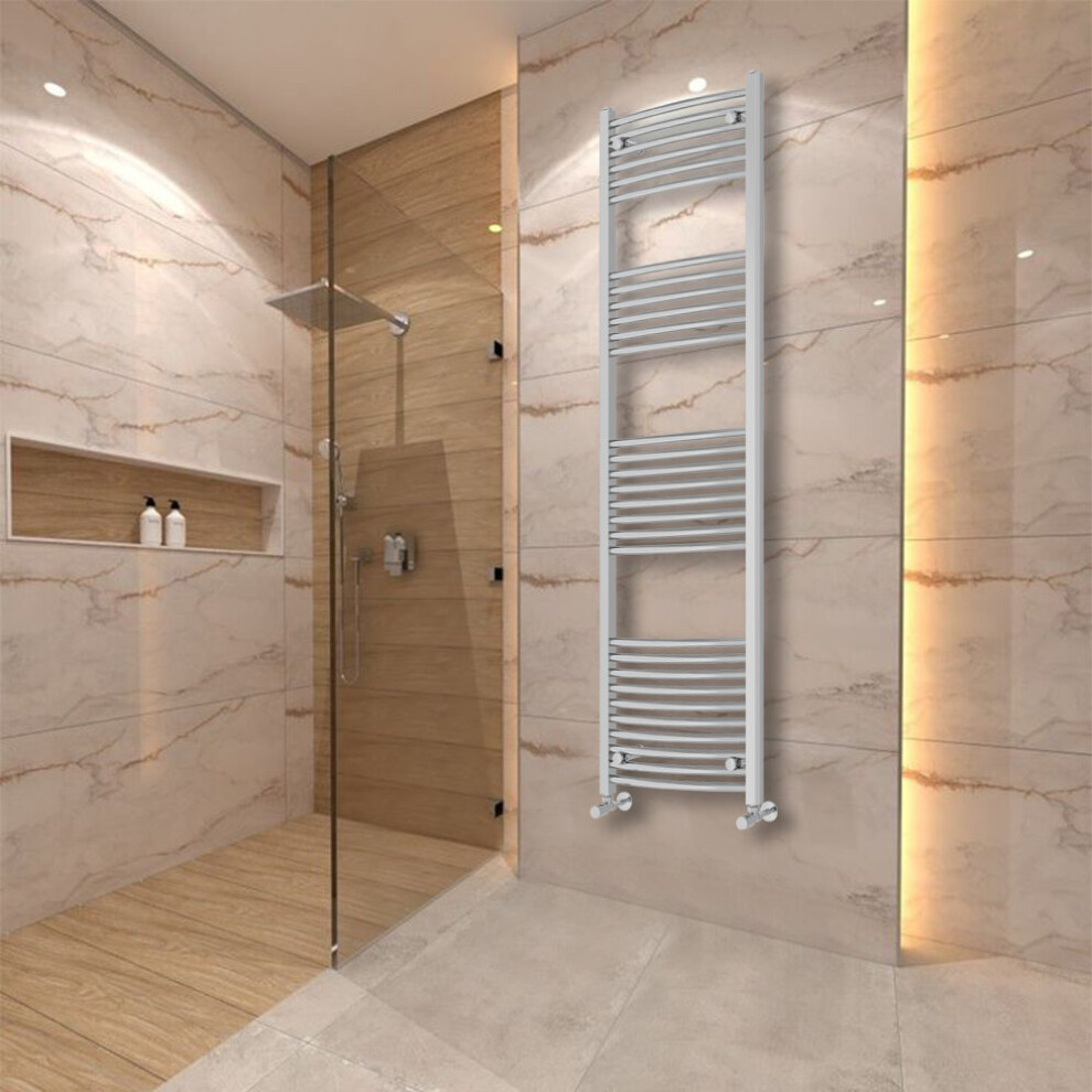 Warmehaus (1800X500mm) Curved Heated Towel Rail Central Heating For Bathroom Kitchen Radiator Ladder Chrome