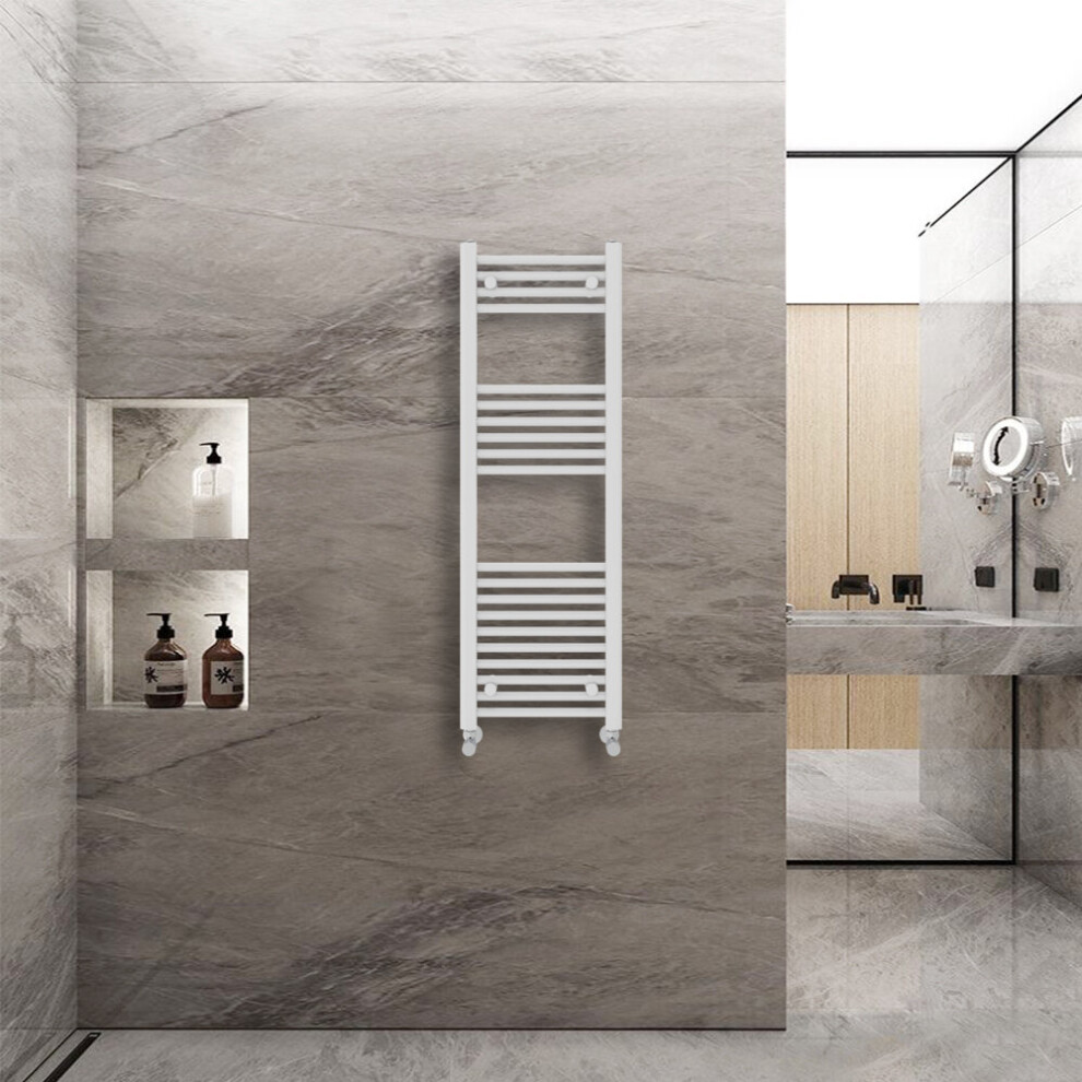 Warmehaus (1200X400mm) Straight Heated Towel Rail Central Heating For Bathroom Kitchen Radiator Ladder White