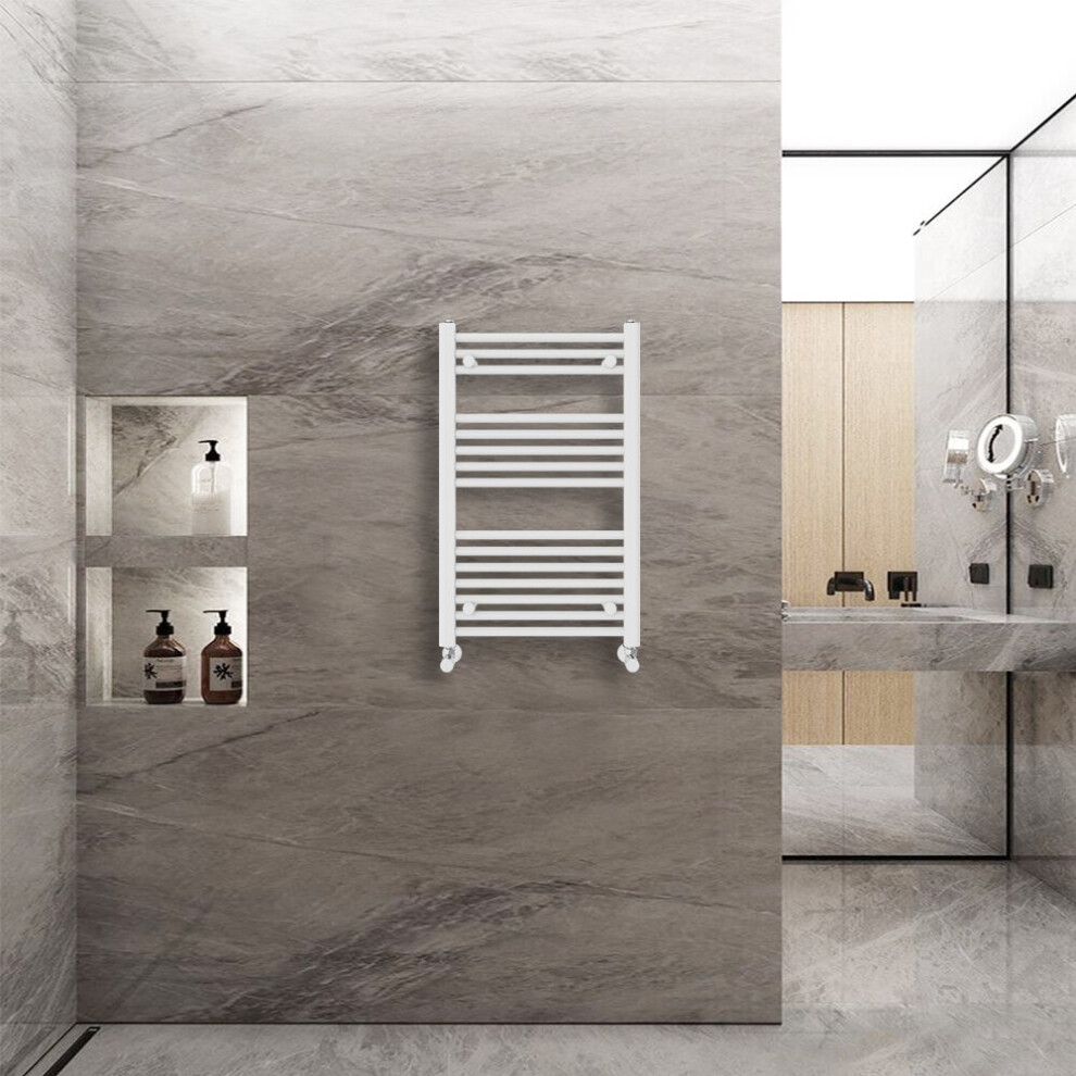 Warmehaus (800X500mm) Straight Heated Towel Rail Central Heating For Bathroom Kitchen Radiator Ladder White