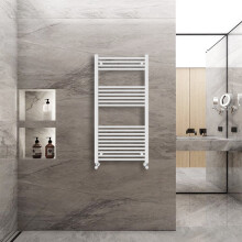 (1200x600mm) Warmehaus Straight Heated Towel Rail Central Heating for Bathroom Kitchen Radiator Ladder White
