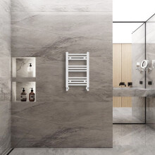 (600x400mm) Warmehaus Straight Heated Towel Rail Central Heating for Bathroom Kitchen Radiator Ladder White