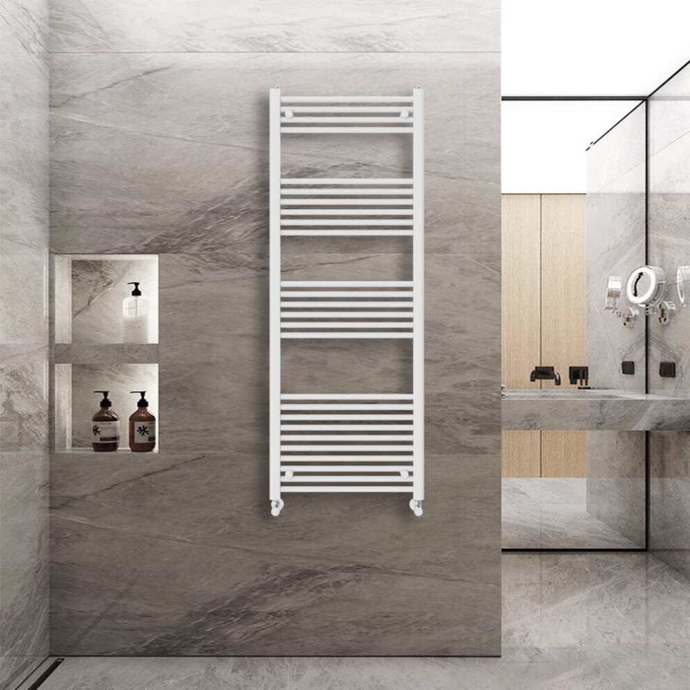 Warmehaus (1600X600mm) Straight Heated Towel Rail Central Heating For Bathroom Kitchen Radiator Ladder White