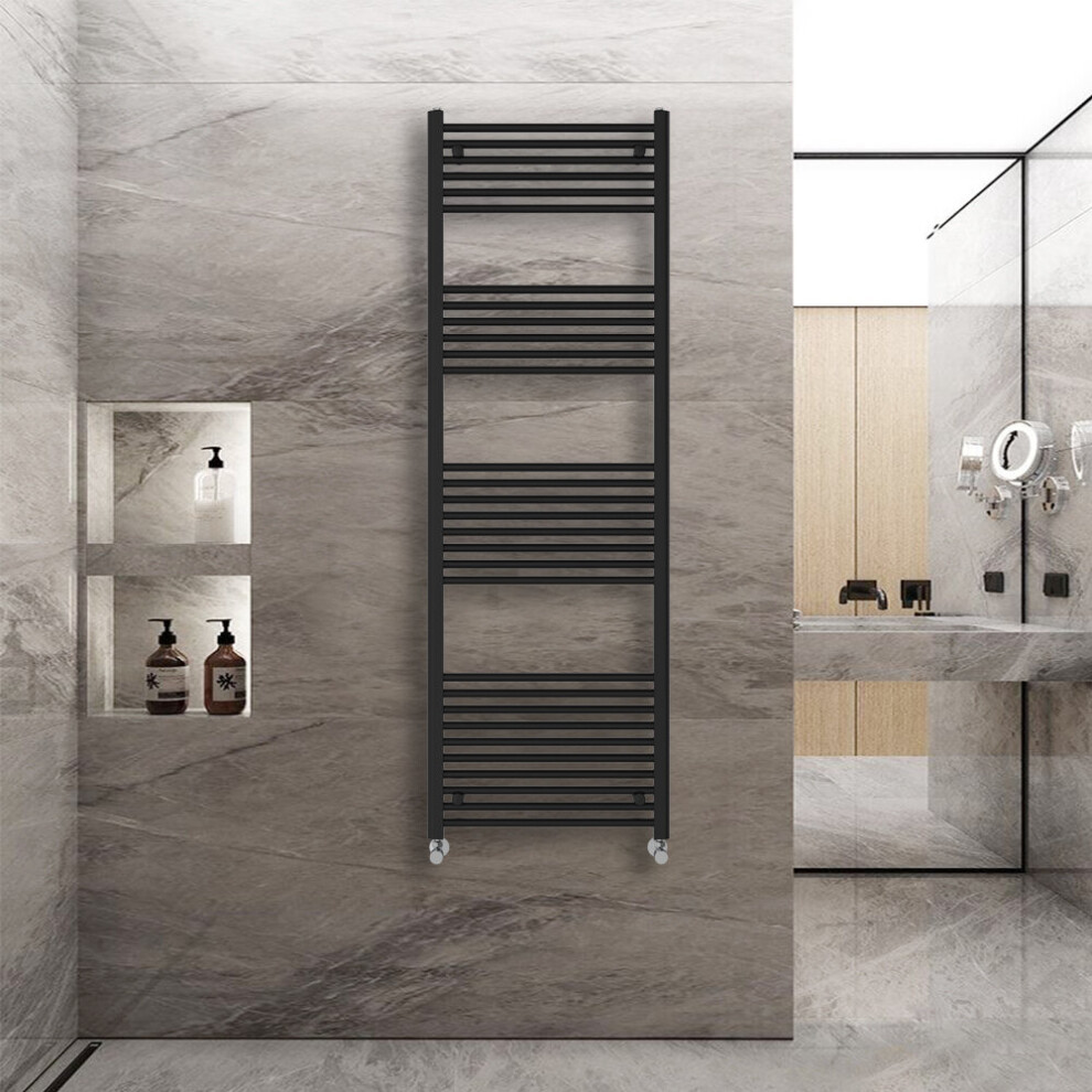 Warmehaus (1800X600mm) Straight Heated Towel Rail Central Heating For Bathroom Kitchen Radiator Ladder Black